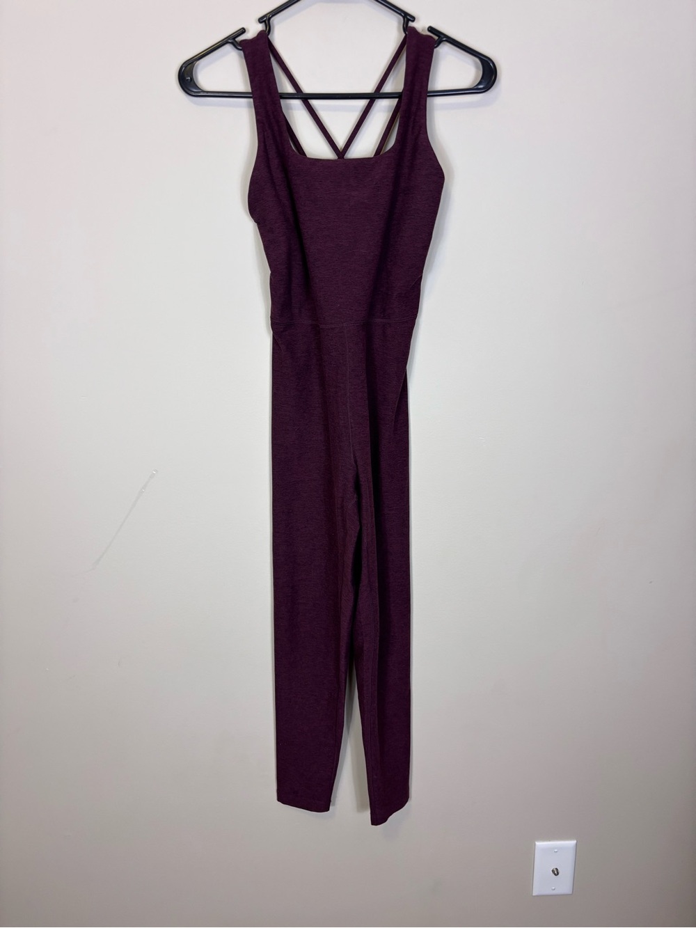 CALIA by Carrie Underwood Plum Square Neckline Sleeveless Strappy Jumpsuit Small